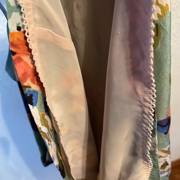 ANTHROPOLOGIE ~ Moulinette Soeurs 100% silk Floral Lined Dress with Smocked Back - Picture 7 of 12